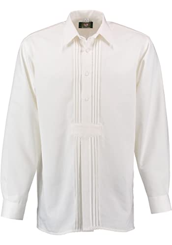 OS Trachten Herren Hemd Langarm Trachtenhemd mit Liegekragen Inojia, Größe:37/38, Farbe:weiß von OS Trachten