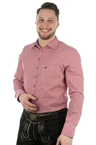OS Trachten Herren Hemd Langarm Trachtenhemd mit Liegekragen Wacodu, Größe:41/42, Farbe:hochrot OS Trachten Herren Hemd Langarm Trachtenhemd mit Liegekragen Wacodu, Größe:41/42, Farbe:hochrot von OS Trachten