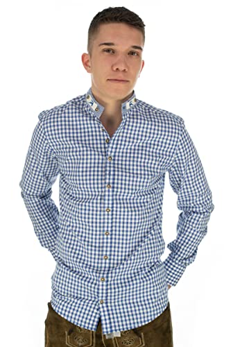 OS Trachten Herren Hemd Langarm Trachtenhemd mit Stehkragen Prabu, Größe:35/36, Farbe:Mittelblau OS Trachten Herren Hemd Langarm Trachtenhemd mit Stehkragen Prabu, Größe:35/36, Farbe:Mittelblau von OS Trachten