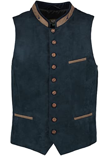 OS Trachten Herren Weste Gilet Trachtenweste mit Stehkragen Glayon, Größe:54, Farbe:marine OS Trachten Herren Weste Gilet Trachtenweste mit Stehkragen Glayon, Größe:54, Farbe:marine von OS Trachten