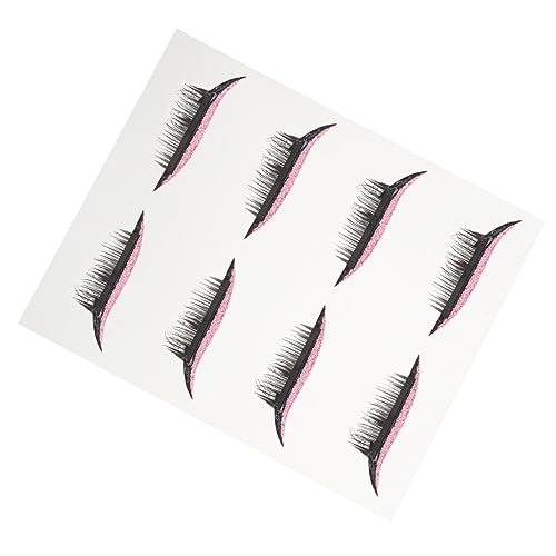 OSALADI 4 Paare Falsche Wimpern Augen Make-up Aufkleber Eyeliner-band Wimpernsticker Mit Glitzer Wiederverwendbare Eyeliner Aufkleber Selbstklebende Wimpern Fräulein Plastik Bilden Sanft von OSALADI