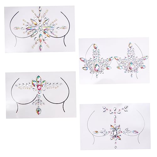 OSOLADY 4 Sätze Brust Juwelen Aufkleber Teiliges Diy Acryl Strass Sticker für Partys Festivals und Kostüme Hautfreundlich Langlebig und Stylish für Besondere Anlässe und Dekoration OSOLADY 4 Sätze Brust Juwelen Aufkleber Teiliges Diy Acryl Strass Sticker für Partys Festivals und Kostüme Hautfreundlich Langlebig und Stylish für Besondere Anlässe und Dekoration von OSOLADY