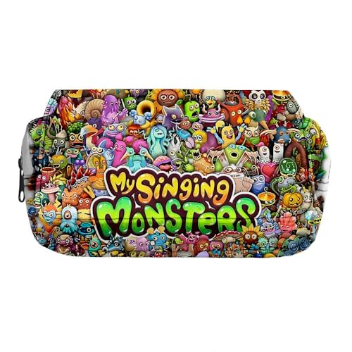 OSRDFV My Singing Monsters Fashion Schreibwaren-Federmäppchen für Mädchen/Jungen, Teenager, Schüler, Geschenk, Wubbox Cartoon Großes Fassungsvermögen Fach Zurück zur Schule Stifttasche, My Singing von OSRDFV