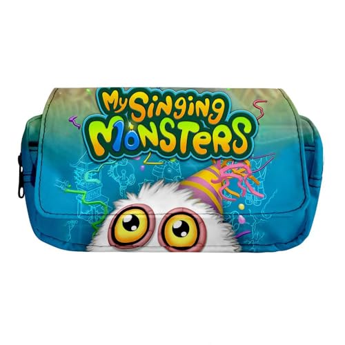 OSRDFV My Singing Monsters Fashion Schreibwaren-Federmäppchen für Mädchen/Jungen, Teenager, Schüler, Geschenk, Wubbox Cartoon Großes Fassungsvermögen Fach Zurück zur Schule Stifttasche, My Singing von OSRDFV