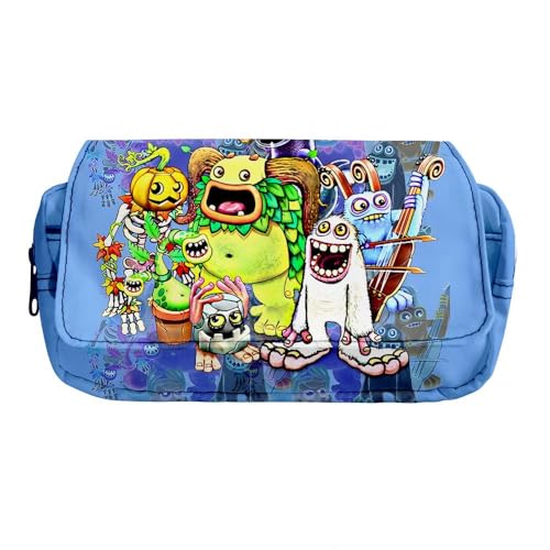 OSRDFV My Singing Monsters Fashion Schreibwaren-Federmäppchen für Mädchen/Jungen, Teenager, Schüler, Geschenk, Wubbox Cartoon Großes Fassungsvermögen Fach Zurück zur Schule Stifttasche, My Singing von OSRDFV