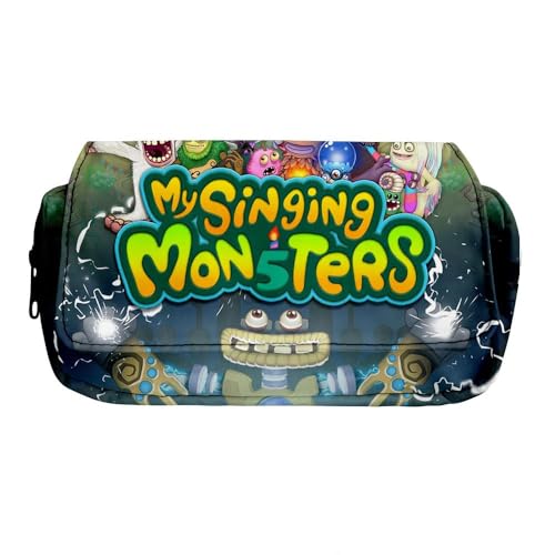 OSRDFV My Singing Monsters Fashion Schreibwaren-Federmäppchen für Mädchen/Jungen, Teenager, Schüler, Geschenk, Wubbox Cartoon Großes Fassungsvermögen Fach Zurück zur Schule Stifttasche, My Singing von OSRDFV