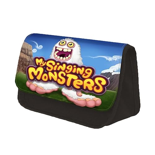 OSRDFV My Singing Monsters Federmäppchen Spiel Anime Druck Federmäppchen Große Kapazität Stifttasche Teenager Anime Große Kapazität 2 Reißverschlussfach Schultasche, My Singing Monsters Federmäppchen von OSRDFV