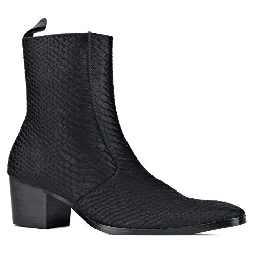 OSSTONE Chelsea Stiefel für Männer High Heels Herren Kleid Schuhe Reißverschluss Stiefel Pony Hair Krokodilmuster OS-JY021-A-DE Schwarz US9 OSSTONE Chelsea Stiefel für Männer High Heels Herren Kleid Schuhe Reißverschluss Stiefel Pony Hair Krokodilmuster OS-JY021-A-DE Schwarz US9 von OSSTONE