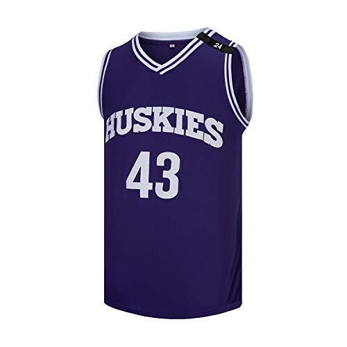 OTHERCRAZY Herren Kenny Tyler #43 Huskies The 6th Man K.Tyler Movie Basketball Trikot - Violett - Groß von OTHERCRAZY