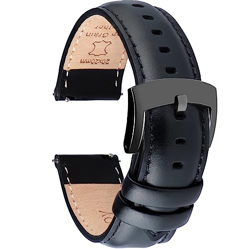 OTTOODY Leder Uhrenarmbänder 18mm 19mm 20mm 21mm 22mm Armband, Schnellverschluß Eleganten Leder Uhrenarmband für Herren und Damen, Hochwertige Ersatz Leder Armband für Uhr und Smartwatch von OTTOODY