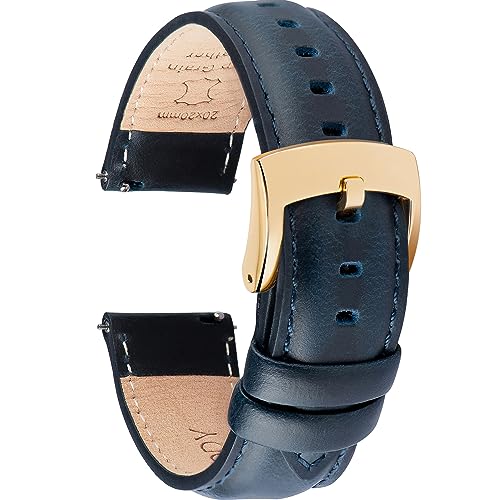 OTTOODY Leder Uhrenarmbänder 18mm 19mm 20mm 21mm 22mm Armband, Schnellverschluß Eleganten Leder Uhrenarmband für Herren und Damen, Hochwertige Ersatz Leder Armband für Uhr und Smartwatch von OTTOODY