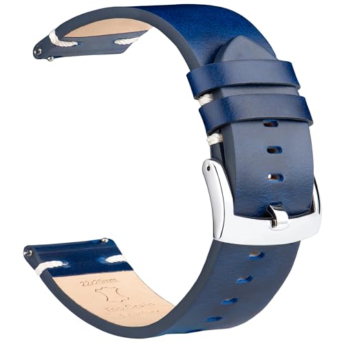 OTTOODY Leder Uhrenarmbänder 18mm 20mm 21mm 22mm Armband, Schnellverschluss Hochwertige Vintage Leder Uhrenarmband für Herren und Damen, Eleganten Ersatz Leder Armband für Uhr und Smartwatch von OTTOODY