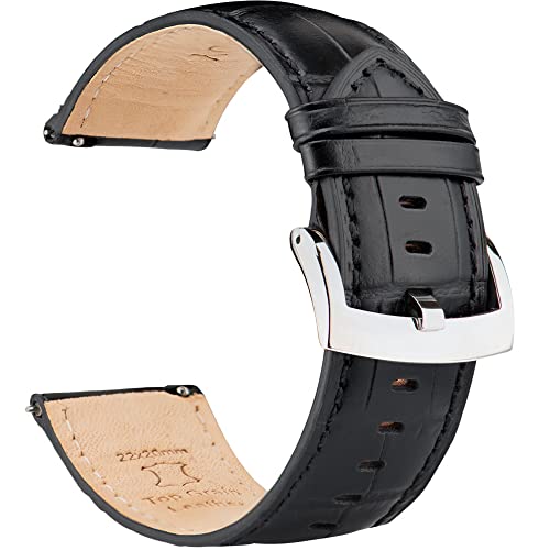 OTTOODY Leder Uhrenarmbänder 18mm 20mm 21mm 22mm Armband Alligator Grain, Schnellverschluß Leder Uhren-Armband für Herren Damen, Hochwertige Ersatz Leder Uhrenarmband für Uhr und Smartwatch von OTTOODY