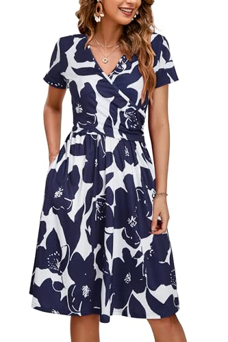 OUGES Sommer Damen Stillkleid V-Ausschnitt Umstandskleid Festlich 2025 Mode Midikleid mit Taschen -XL OUGES Sommer Damen Stillkleid V-Ausschnitt Umstandskleid Festlich 2025 Mode Midikleid mit Taschen -XL von OUGES
