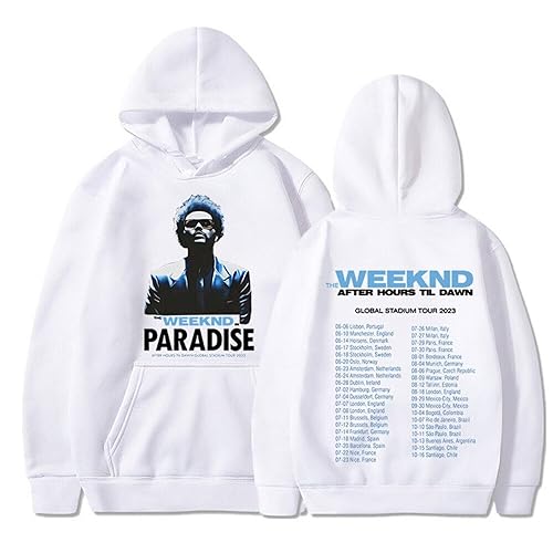 OUHZNUX Baumwoll-Hoodie The Weeknd Y2k Fashion Sweatshirt Damen/Herren ABEL Tesfaye Pullover Langarm Rundhals Unisex Übergroßer Hoodie XS-3XL-Black||XS von OUHZNUX