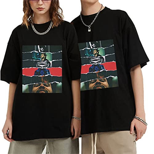 T-Shirt Herren The Weeknd Rapper T-Shirt Hip-Hop Trend Print Kurzarm Unisex Shirts The Weeknd 90Er Vintage Unisex Schwarz T Shirt Xxs-3Xl von OUHZNUX