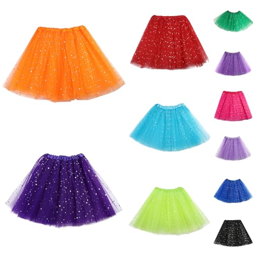 Faschingskostüme Damen 80Er Jahre Petticoat Unterrock Lang Lila Minirock Damen Sexy Leder Ballettkleid Tutu Damen Schwarz Tutu Rock Damen Grün Schwarzer Engel Kostüm Minirock Damen von OUMSHBI