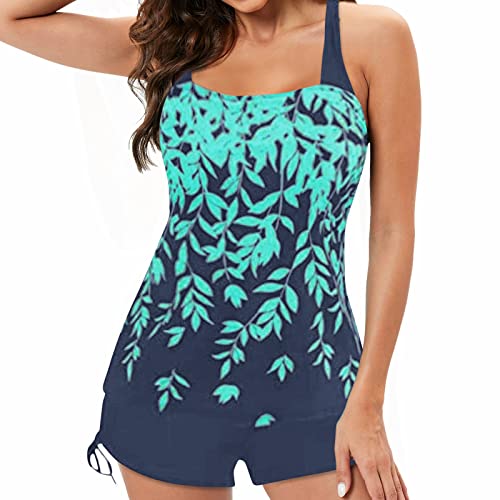 OUMSHBI Damen Tankini Set Zweiteiliger Bauchweg Badeanzug Oversize mit Strapsen Raffung Bauchweg Strandmode Tankinis Sportlich mit Hotpants Slim Fit BrüSte Push Up Oberteile Shorts Badebekleidung von OUMSHBI