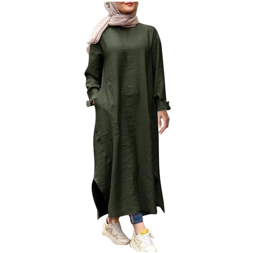 OUMSHBI Muslim Kleider Damen Kameimei Kaftan Damen Abaya Muslimische Robe Islamische Kleidung Muslimisches Kleid Namaz Elbisesi Kadin Robe Langarm Gebet Abaya Kleider Muslimische Abendkleidung von OUMSHBI