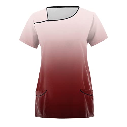 OUMSHBI Tshirt Damen bunt Kurzarm Kasack Frauen grau kasacks Damen Pflege rot kasacks Damen Pflege Baumwolle Kasack blau kasacks Damen Pflege große größen 54-60 kasacks Damen Pflege günstig Set von OUMSHBI