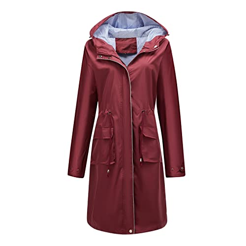 OUMSHBI regenjacke damen wasserdicht atmungsaktiv regenmantel damen wasserdicht gelb regenjacke wandern damen regenmantel damen wasserdicht regenmantel damen xxxl Wetterfest Übergangsjacke von OUMSHBI