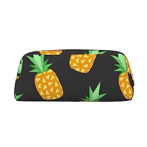 Gelbe Ananas Drucken Bleistift Fall Wasserdichte Leder Bleistift Beutel Reise Comestic Tasche Aufbewahrungstasche Für Arbeit Büro, gold, Einheitsgröße, Kunst von OUSIKA