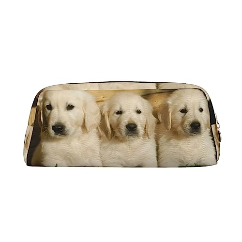 Nette Hund Druck Bleistift Fall Wasserdicht Leder Bleistift Beutel Reise Comestic Tasche Aufbewahrungstasche Für Arbeit Büro, gold, Einheitsgröße, Kunst von OUSIKA