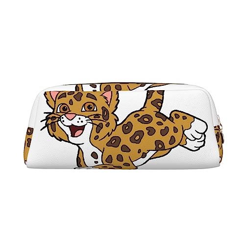 Nette Jaguar Druck Bleistift Fall Wasserdicht Leder Bleistift Beutel Reise Comestic Tasche Aufbewahrungstasche Für Arbeit Büro, gold, Einheitsgröße, Kunst von OUSIKA