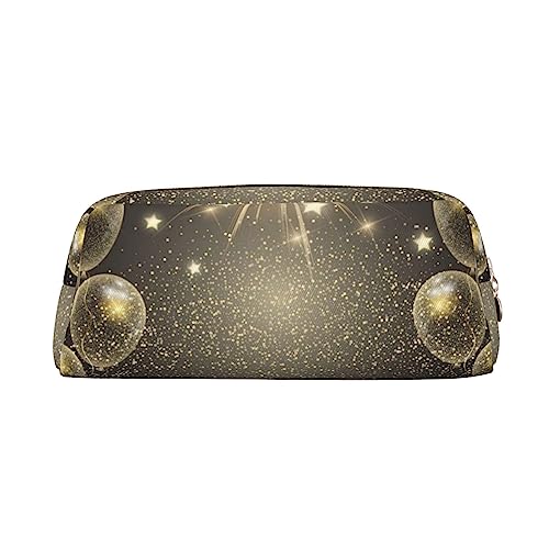 OUSIKA Golden Balloon Pen Case Leather Pencil Bag Waterproof Portable Travel Cosmetic Bag Organizer Bag for Women, gold, Einheitsgröße, Münzbeutel von OUSIKA