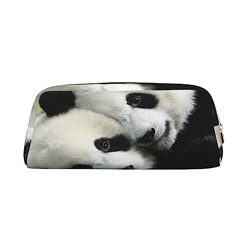 OUSIKA Riesiger Panda Umarmung Stifteetui Leder Federmäppchen Wasserdicht Tragbare Reise Kosmetiktasche Organizer Tasche für Frauen, gold, Einheitsgröße, Münzbeutel von OUSIKA