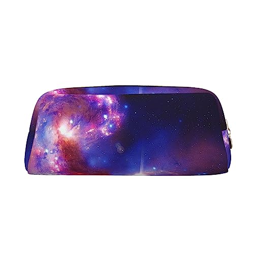 Starry Night Print Pencil Case Waterproof Leather Pencil Pouch Travel Comestic Bag Storage Bag For Work Office, gold, Einheitsgröße, Kunst von OUSIKA