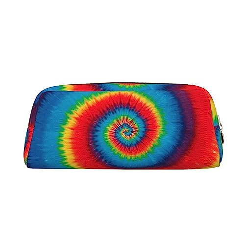 Tie Dye Muster Drucken Bleistift Fall Wasserdicht Leder Bleistift Beutel Reise Comestic Tasche Aufbewahrungstasche Für Arbeit Büro, gold, Einheitsgröße, Kunst von OUSIKA