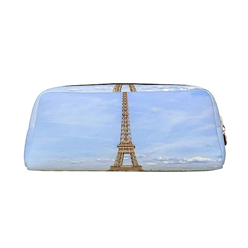 Tower Paris Print Federmäppchen Wasserdicht Leder Bleistift Tasche Reise Comestic Tasche Aufbewahrungstasche Für Arbeit Büro, gold, Einheitsgröße, Kunst von OUSIKA