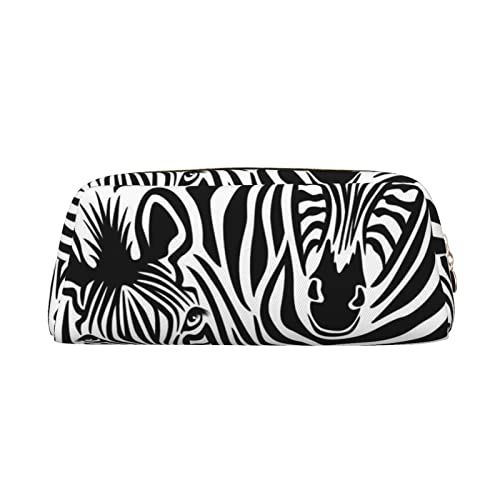 Zebra Print Bleistift Fall Wasserdicht Leder Bleistift Beutel Reise Comestic Tasche Aufbewahrungstasche Für Arbeit Büro, gold, Einheitsgröße, Kunst von OUSIKA