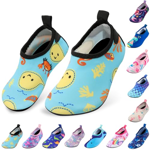 OWANVION Kinder Wasserschuhe schnell trocken rutschfest Wasser Haut barfuß Schwimmen Wasserschuhe Kinder Aqua Socken für Strand Pool für Jungen, Mädchen, Kleinkind, Säugling von OWANVION