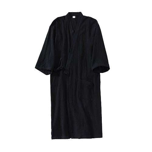 OWLONLINE Herren-Pyjama im japanischen Stil, Baumwolle, Übergröße, japanische Kimono-Robe, Größe XL - O4 OWLONLINE Herren-Pyjama im japanischen Stil, Baumwolle, Übergröße, japanische Kimono-Robe, Größe XL - O4 von OWLONLINE