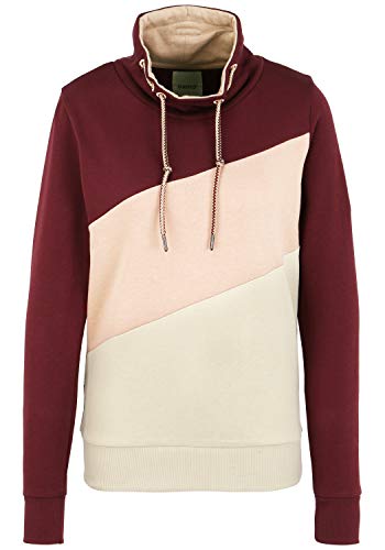 OXMO Agda Damen Sweatshirt Pullover Sweater mit Tube-Kragen, Größe:M, Farbe:Wine Red (191526) von OXMO