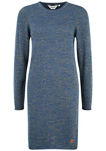 OXMO OXDanielle Damen Strickkleid Feinstrickkleid Langarm Kleid, Größe:M, Farbe:Ensign Blue (70260) von OXMO