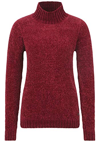 OXMO Estella Damen Strickpullover Grobstrick Pullover mit Stehkragen, Größe:M, Farbe:Wine Red (191526) von OXMO