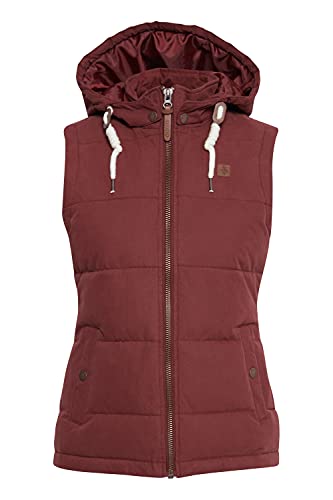 OXMO Lew Damen Weste Steppweste Outdoor Weste mit Kapuze, Größe:XL, Farbe:Wine RED (790985) von OXMO