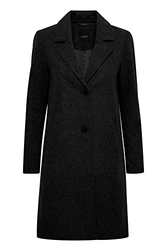 OXMO Neta Damen Wintermantel Wollmantel Winterjacke gefüttert mit Reverskragen, Größe:M, Farbe:Black (194007) von OXMO