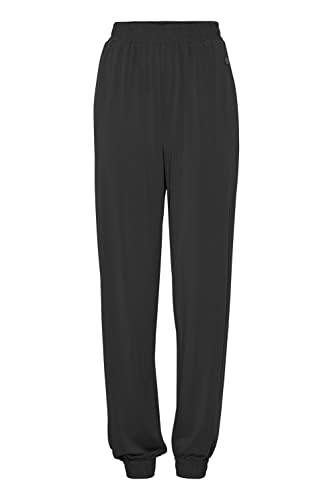 OXMO OXBRIANNA Damen Hose Jogginghose Relax-Hose lockere weiche Freizeithose aus hochwertigem Jersey mit elastischem Bund Regular-Fit, Größe:M, Farbe:Black (194007) von OXMO