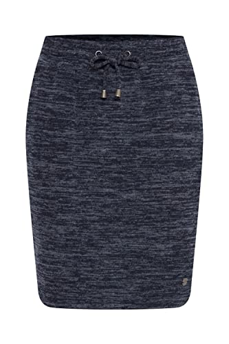 OXMO OXBirga Damen Kurzer Rock Sweatrock Midi mit elastischem Bund und Kordel, Größe:M, Farbe:Insignia Blue Melange (1940281) von OXMO