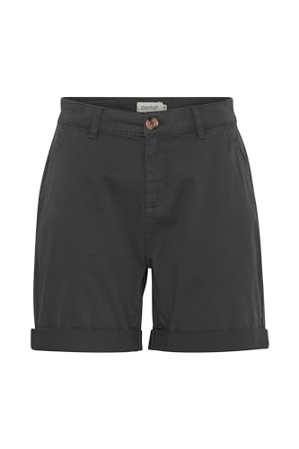 OXMO OXCharline Damen Shorts Chinoshorts Kurze Hose mit Eingrifftaschen Gürtelschlaufen Baumwollmischung Regular fit, Größe:40, Farbe:Ebony (194104) von OXMO