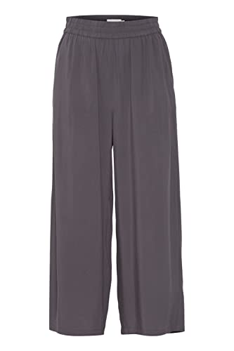 OXMO OXELISABETH Damen Hose Stoffhose Culotte Hose aus hochwertiger Viscose mit elastischem Bund Wide Leg Loose-Fit, Größe:36, Farbe:Blackened Pearl (193917) von OXMO