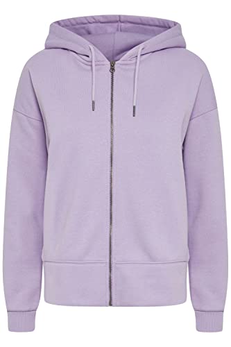 OXMO OXHolunder Damen Sweatjacke Cardigan Sweatshirtjacke mit Kapuze und Kordel, Größe:L, Farbe:Sand Verbena (163720) von OXMO