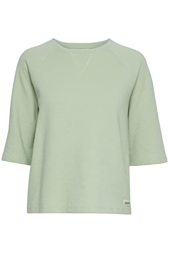 OXMO OXJonne Damen Sweatshirt Pullover Sweater mit 3/4-Ärmeln und Rundhalsausschnitt, Größe:L, Farbe:Frosty Green (155706) von OXMO