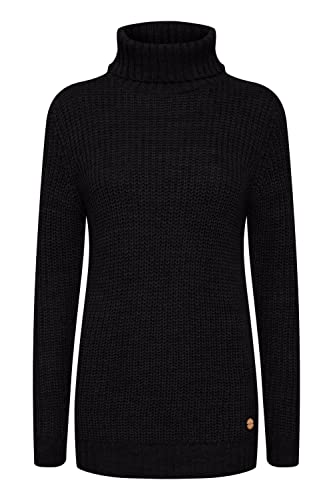 OXMO OXNanna Strickpullover Damen Grobstrickpullover Pullover mit Rollkragen Regular Fit, Größe:L, Farbe:Black (194007) von OXMO