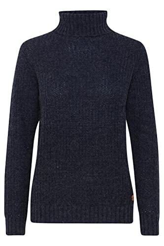 OXMO OXNanna Strickpullover Damen Grobstrickpullover Pullover mit Rollkragen Regular Fit, Größe:XL, Farbe:Total Eclipse Melange (1940101) von OXMO