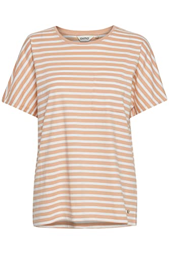 OXMO OXSteffi Damen T-Shirt Kurzarm Shirt mit Print mit kurzen Ärmeln aus 100% Baumwolle, Größe:L, Farbe:Mahogany Rose (151511) von OXMO